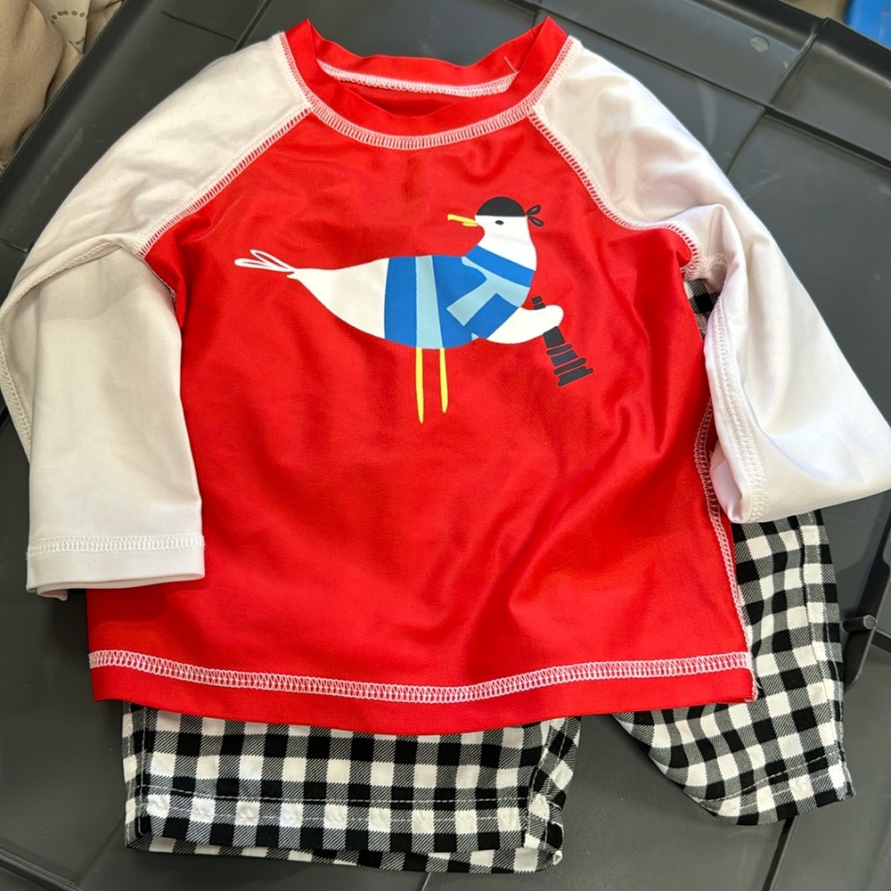 Toddler boy 2 piece rash guard swimsuit